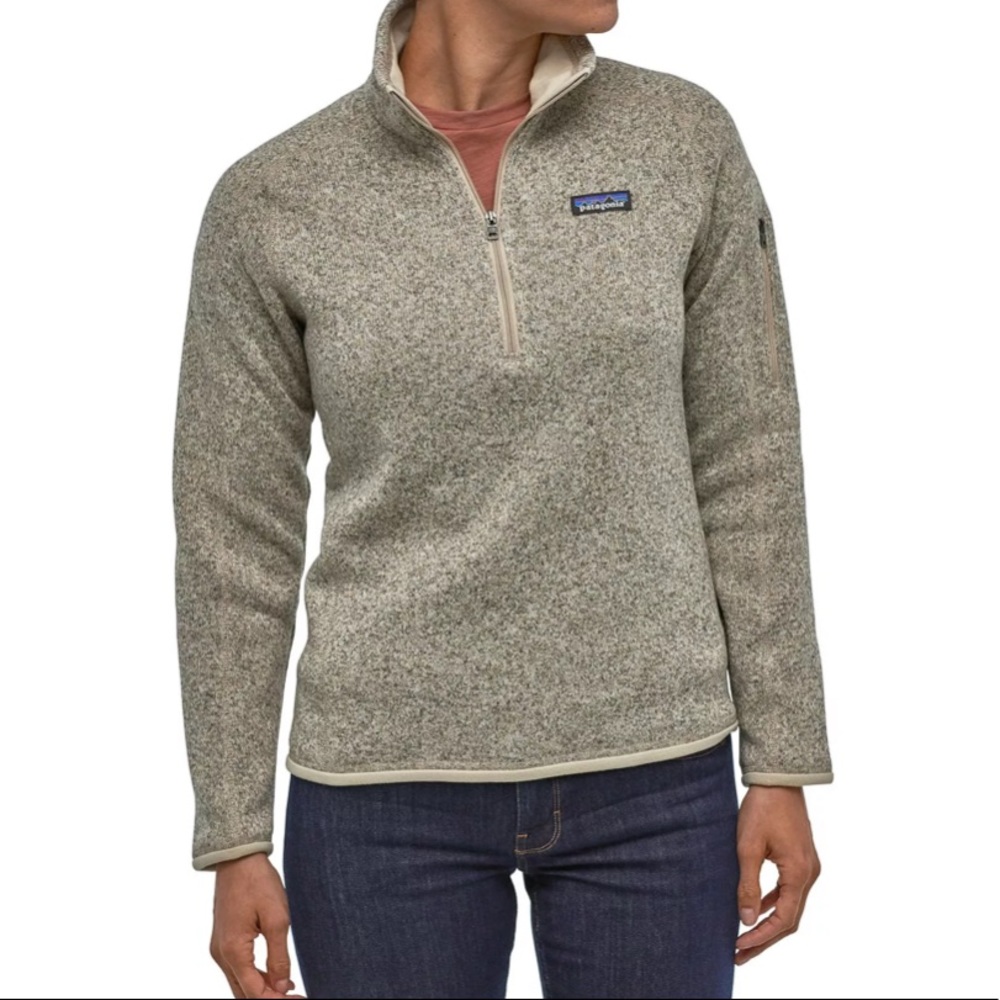 PATAGONIA Better Sweater Pelican Beige Quarter Zip Sweater Pullover XS XSmall